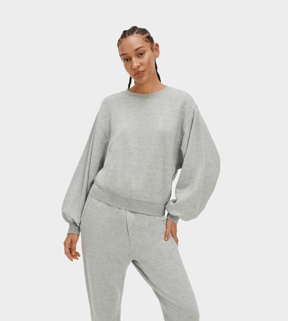 Ugg Sweatshirts Canada - Ugg Women's Brook Balloon Sleeve Crewneck Grey